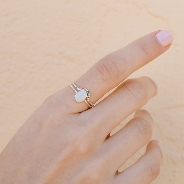 Opal and Arch Ring Set