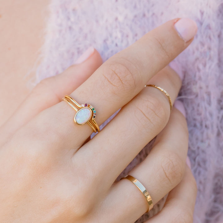 Opal and Arch Ring Set