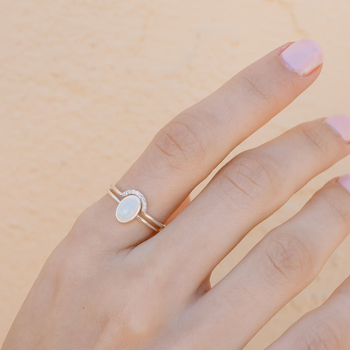 Opal and Arch Ring Set