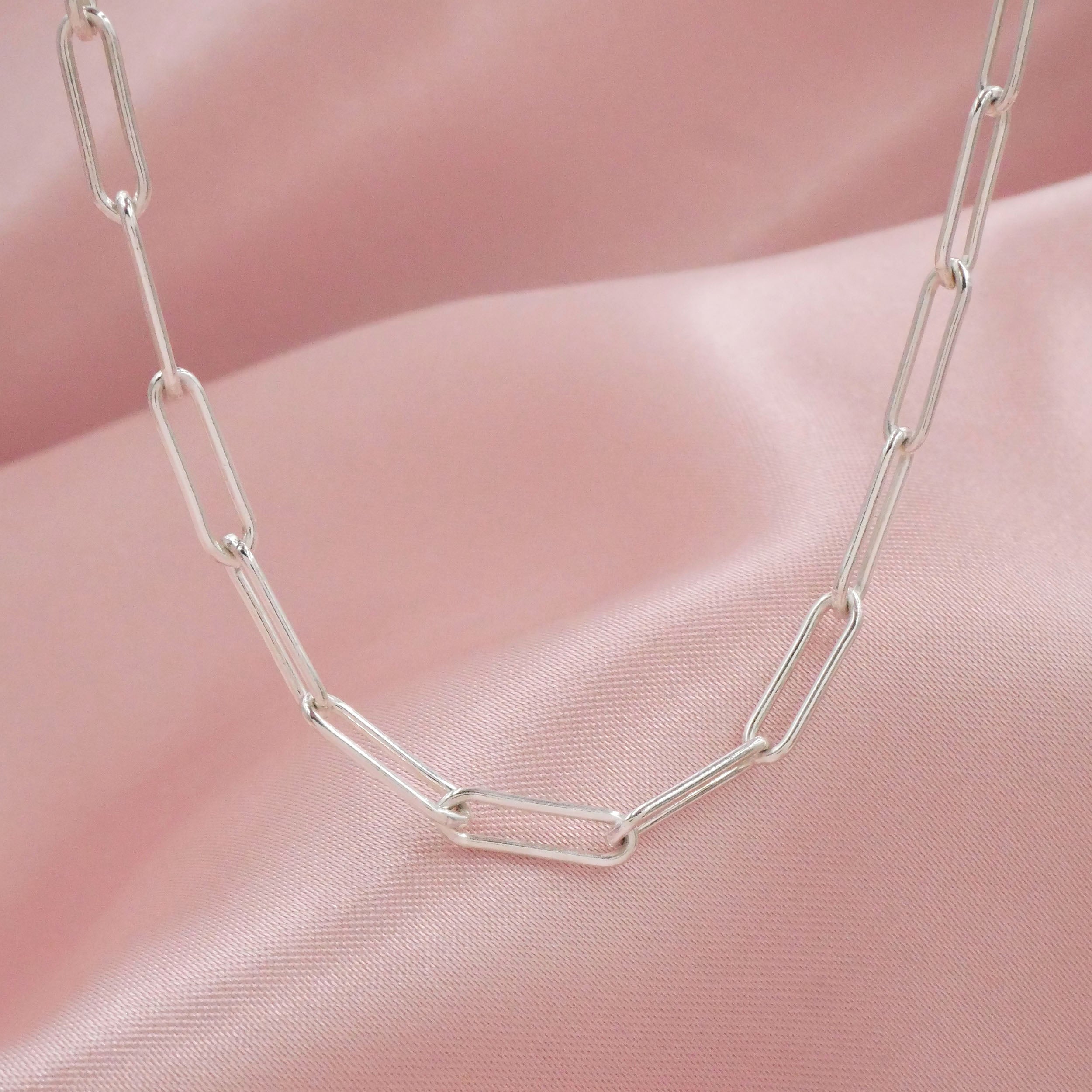 Paperclip Chain Lock Layering Necklace – Cecelia Designs Jewelry