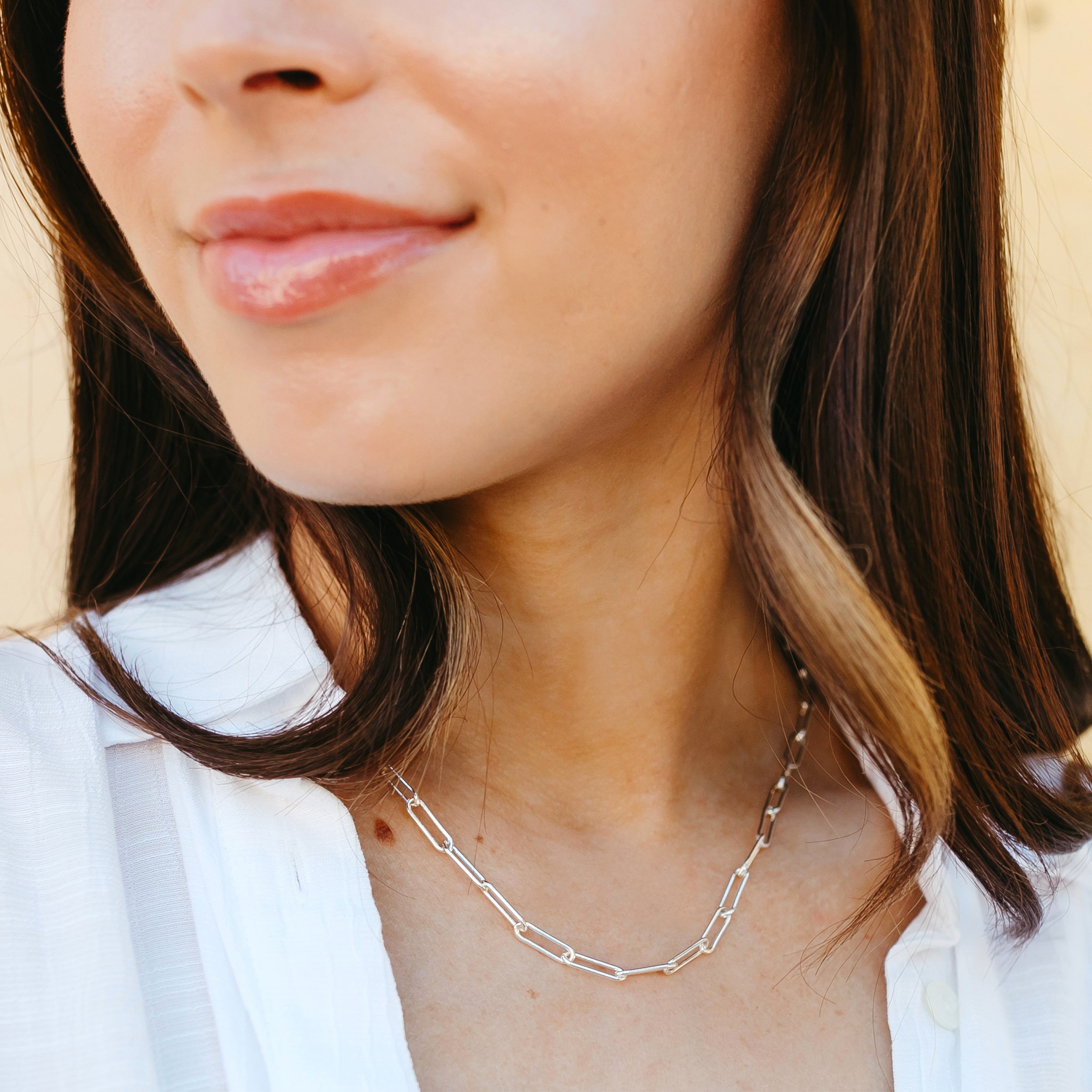 国内発送【AMANDA DEER】セレブPaperclipチェーンネックレス Paperclip Chain Necklace | Chunk Gold Link Chain Necklace