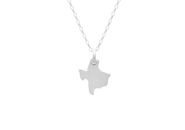 Tiny Silver Texas State Necklace