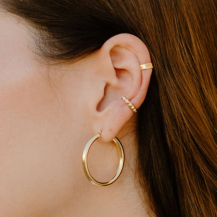 Chunky Gold Medium Tube Hoops