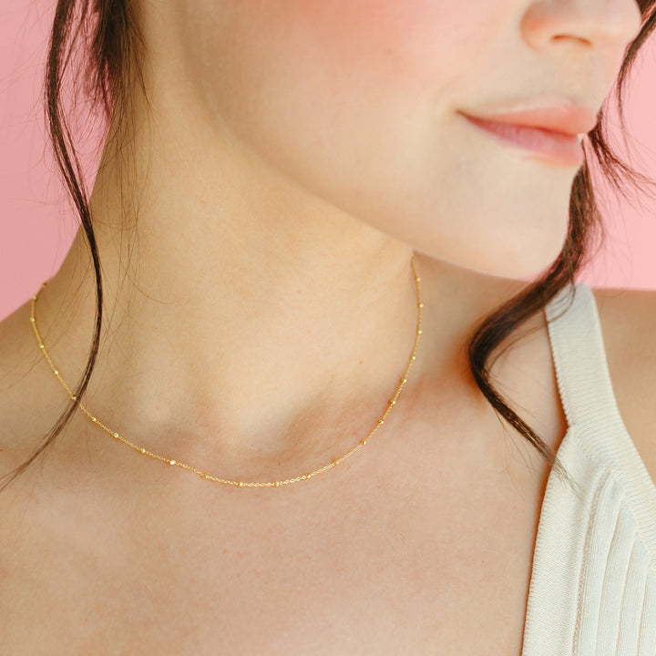 Solid Gold Satellite Necklace