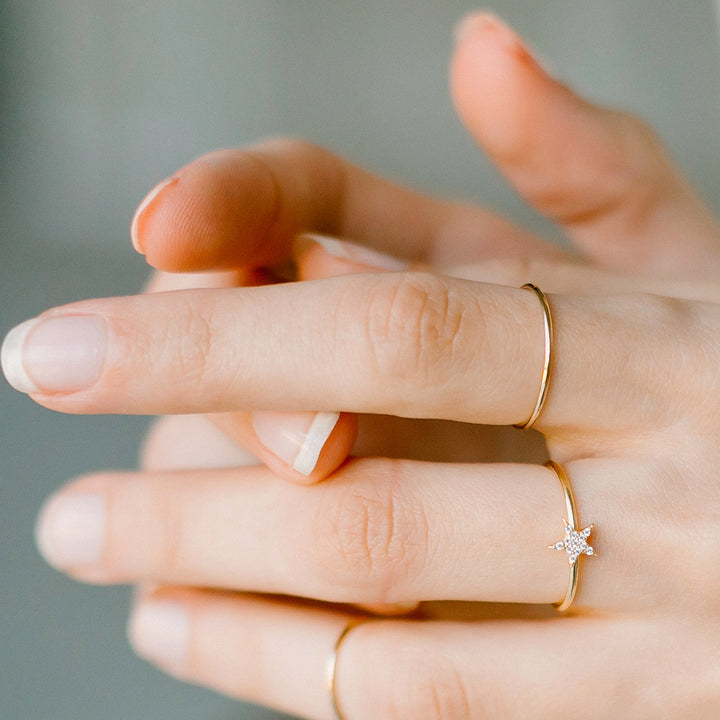 Mini CZ Star Stacking Ring