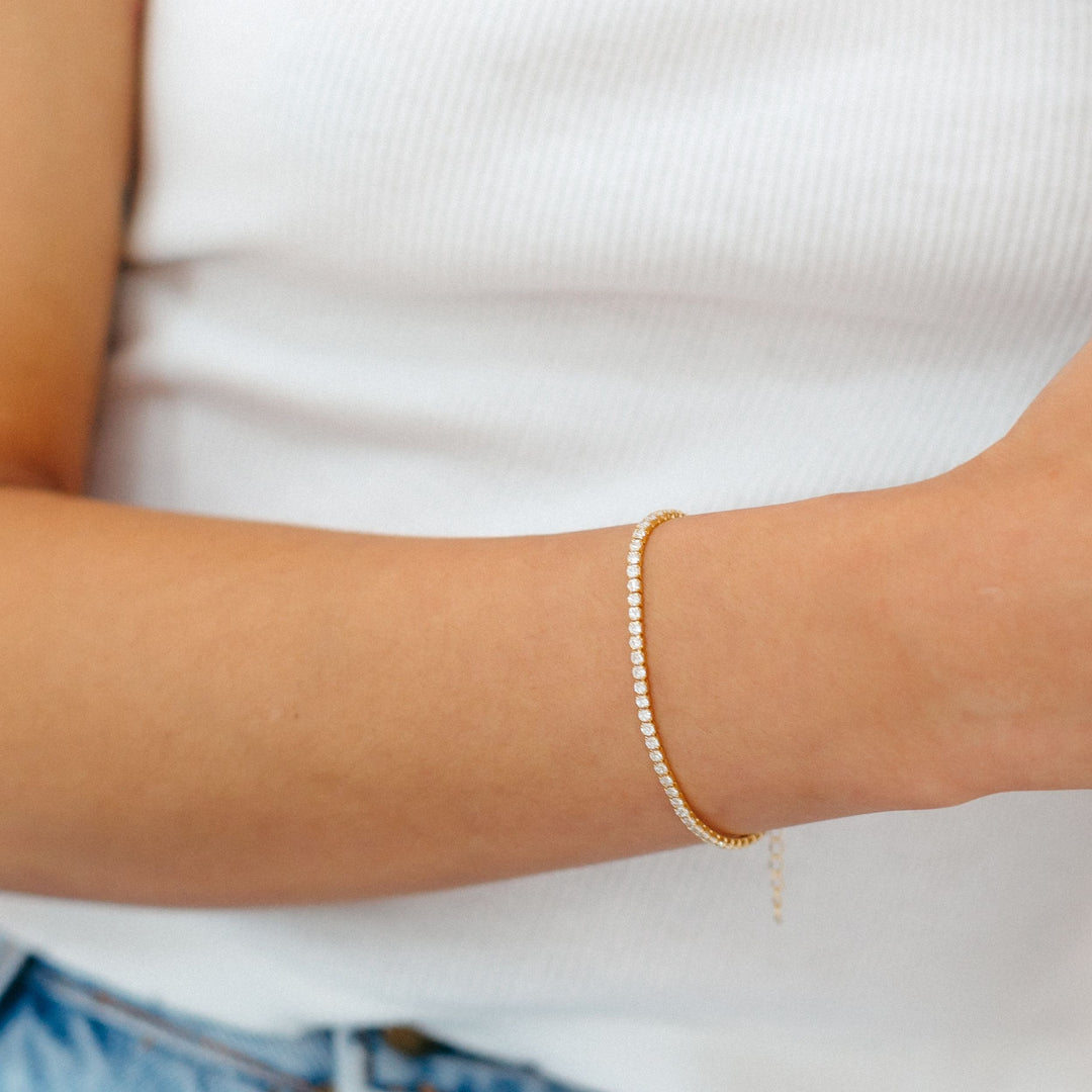 White Crystal Pave Tennis Bracelet