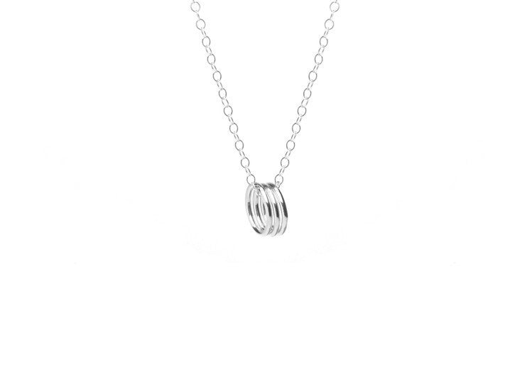 Three Silver Rings Necklace