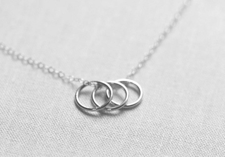 Three Silver Rings Necklace