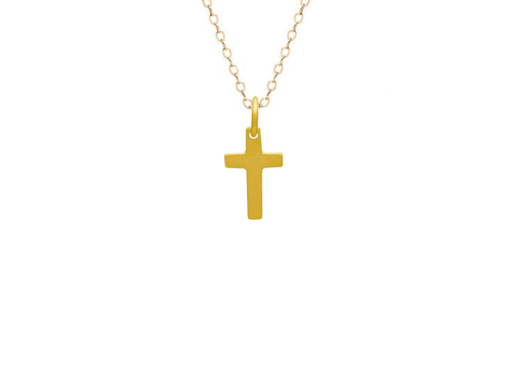 Tiny Gold Cross Necklace